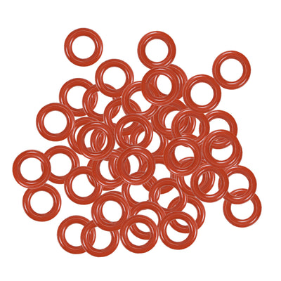 Harfington Silicone O-Rings OD, Inner Diameter, Width, Seal Gasket Red 50 Piece
