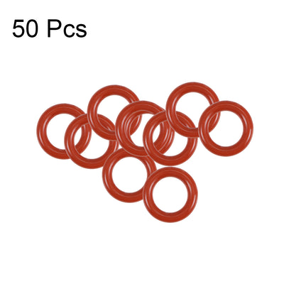 Harfington Silicone O-Rings OD, Inner Diameter, Width, Seal Gasket Red 50 Piece