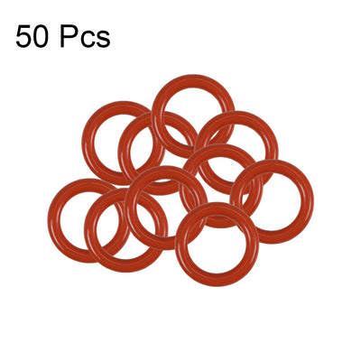 Harfington Silicone O-Rings OD, Inner Diameter, Width, Seal Gasket Red 50 Piece