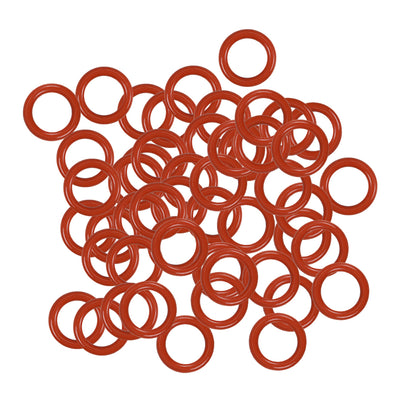 Harfington Silicone O-Rings OD, Inner Diameter, Width, Seal Gasket Red 50 Piece