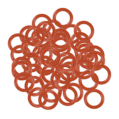 Harfington Silicone O-Rings OD, Inner Diameter, Width, Seal Gasket Red 50 Piece