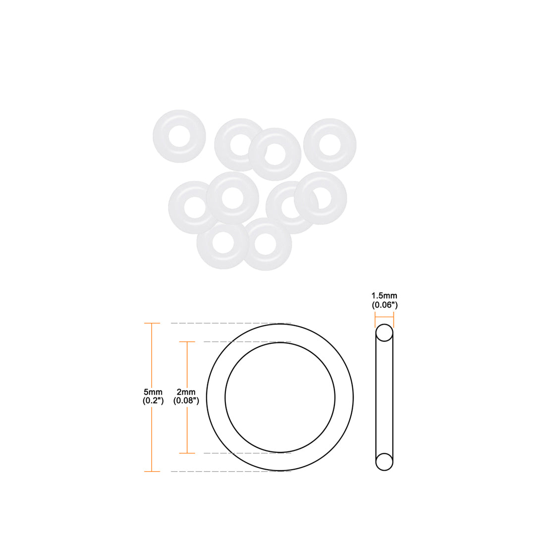 Harfington Silicone O-Rings Gasket for Compressor Valves Pipe Repair