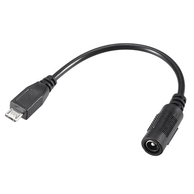 Harfington 17cm DC Female Power Supply 5.5x2.1mm Adapter to Micro USB Plug Male Cable
