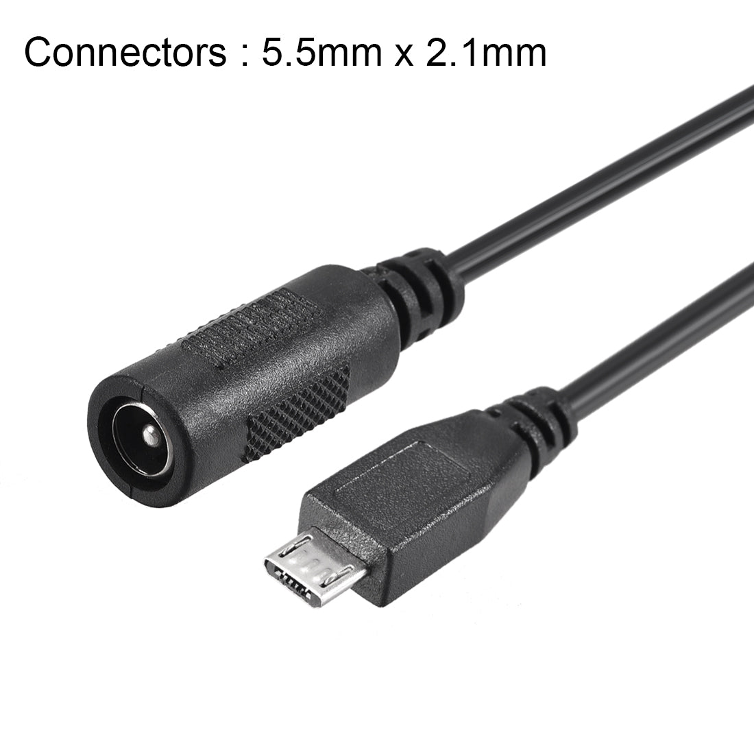 Harfington 17cm DC Female Power Supply 5.5x2.1mm Adapter to Micro USB Plug Male Cable 2pcs