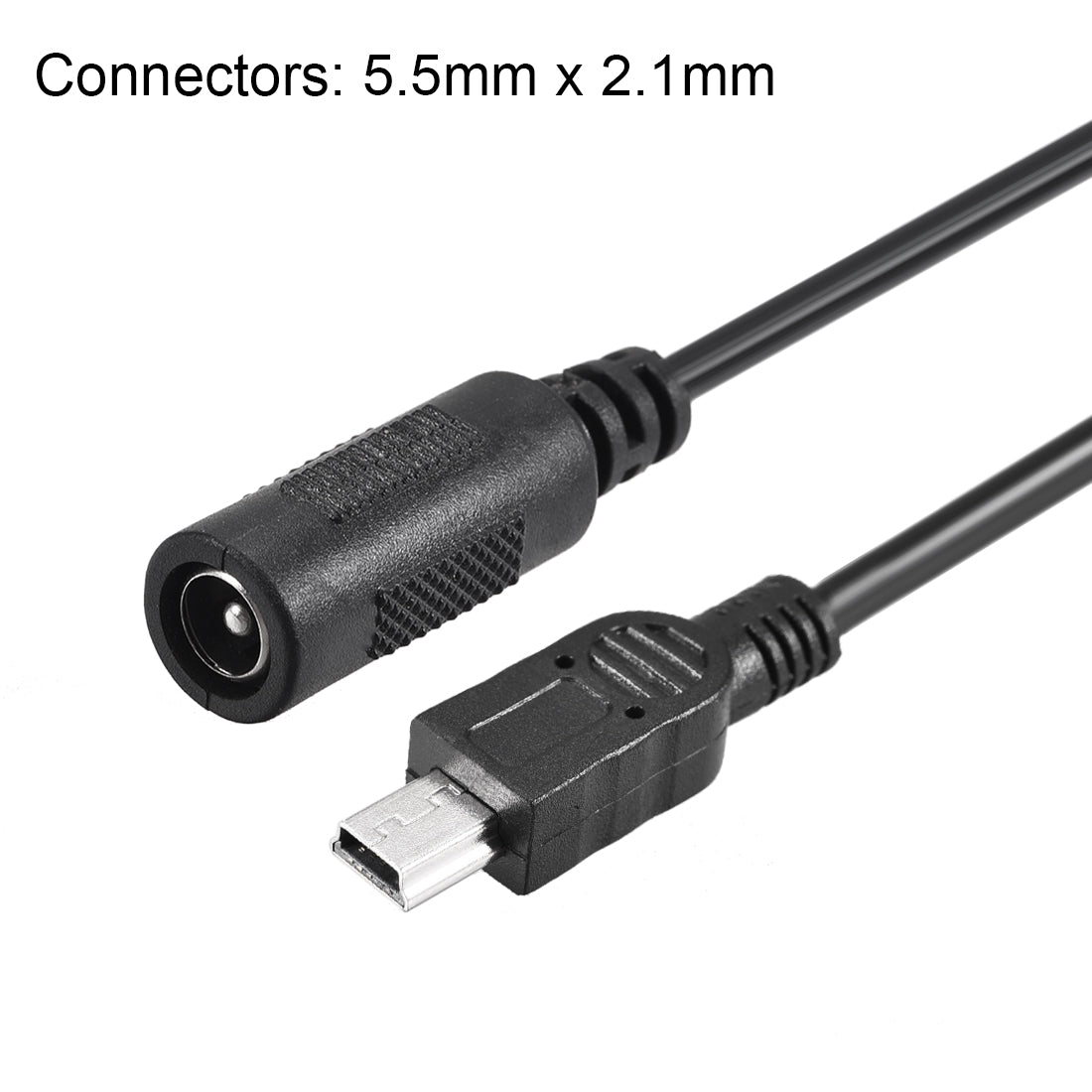 Harfington 15cm DC Female Power Supply 5.5x2.1mm Adapter to Mini USB Plug Male Cable 2pcs