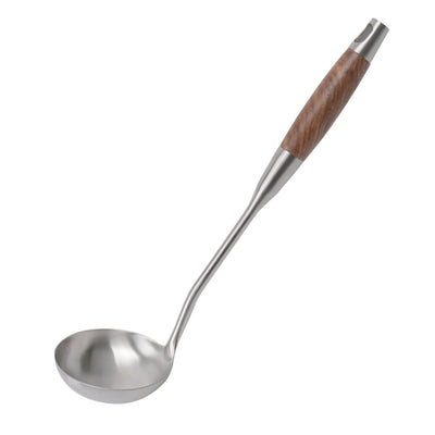Harfington 14.2" Stainless Steel Soup Spoon Ladle Woodem Handle Serving Utensil Cooking