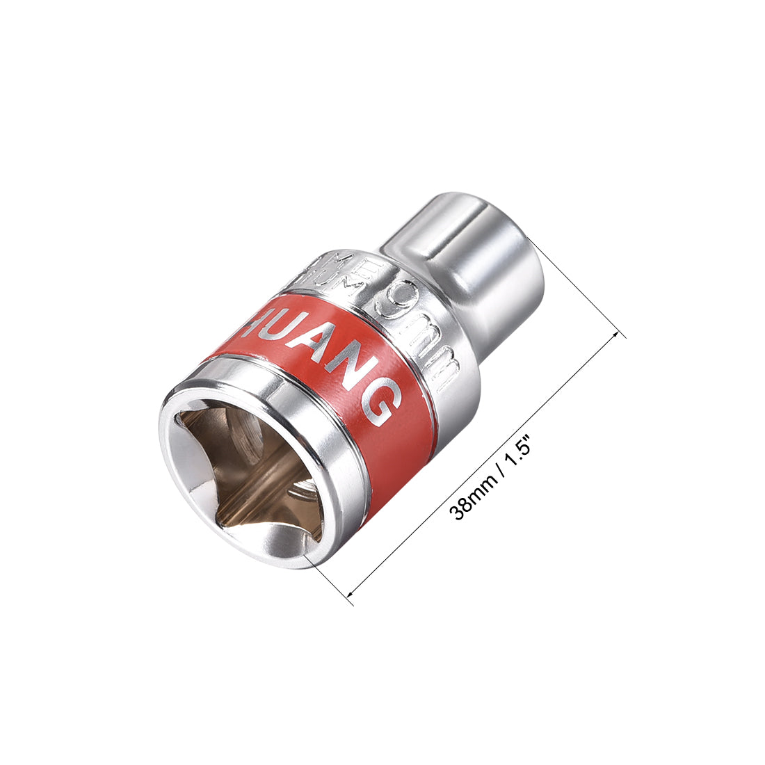 Harfington 4 Pcs 1/2-Inch Drive by 9mm Shallow Socket with Red Band, Cr-V, 6-Point, Metric