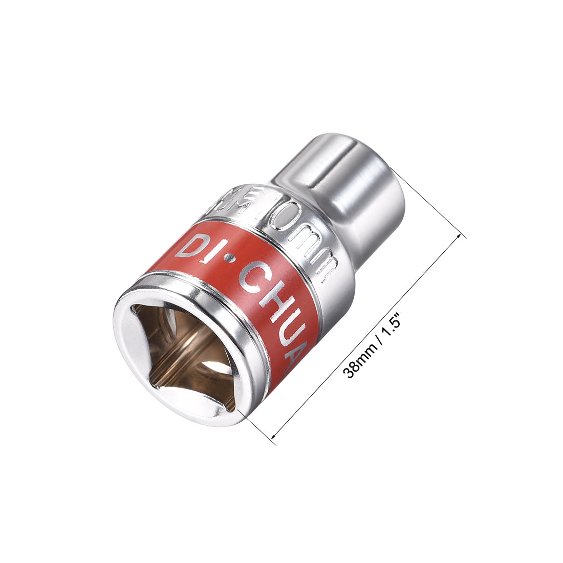 Harfington 4 Pcs 1/2-Inch Drive by 10mm Shallow Socket with Red Band, Cr-V, 6-Point, Metric