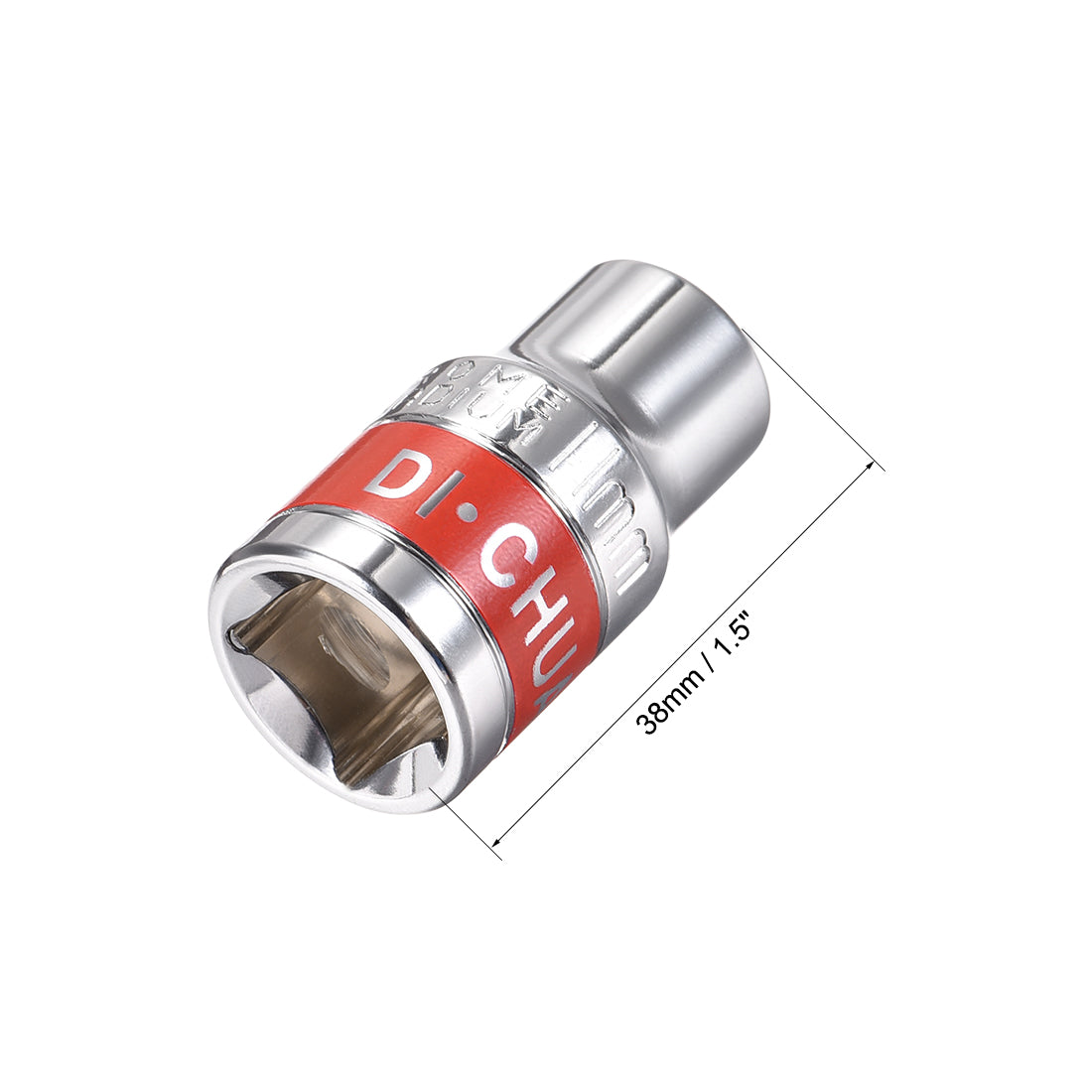 Harfington 2 Pcs 1/2-Inch Drive by 11mm Shallow Socket with Red Band, Cr-V, 6-Point, Metric