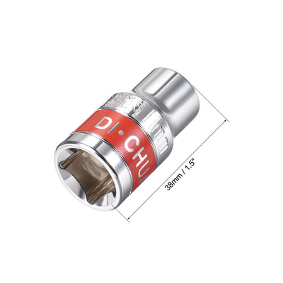 Harfington 2 Pcs 1/2-Inch Drive by 11mm Shallow Socket with Red Band, Cr-V, 6-Point, Metric