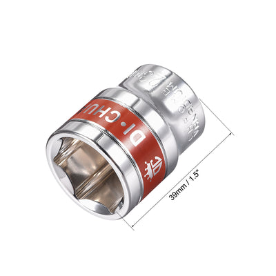 Harfington 2 Pcs 1/2-Inch Drive by 23mm Shallow Socket with Red Band, Cr-V, 6-Point, Metric