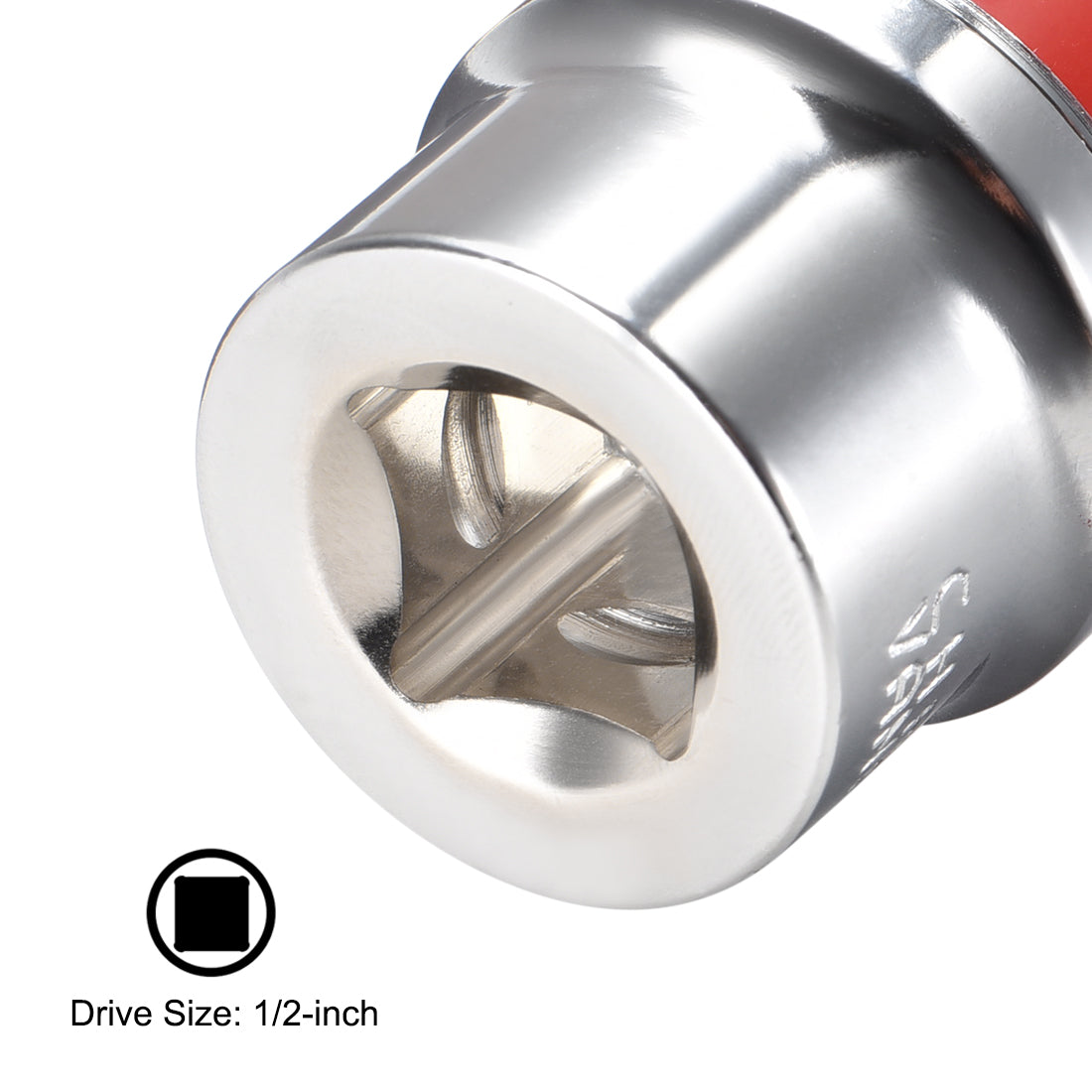 Harfington 4 Pcs 1/2-Inch Drive by 24mm Shallow Socket with Red Band, Cr-V, 6-Point, Metric