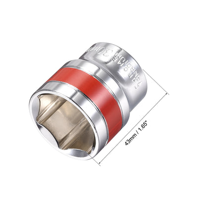 Harfington Drive by Shallow Socket with Red Band, Cr-V, 6-Point, Metric