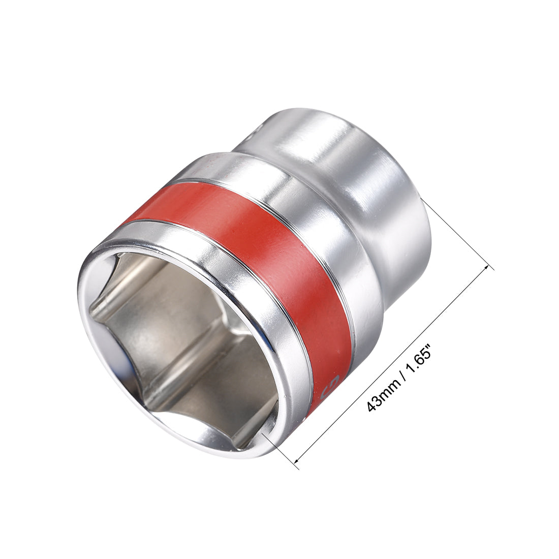 Harfington 2 Pcs 1/2-Inch Drive by 32mm Shallow Socket with Red Band, Cr-V, 6-Point, Metric