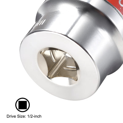 Harfington 2 Pcs 1/2-Inch Drive by 32mm Shallow Socket with Red Band, Cr-V, 6-Point, Metric