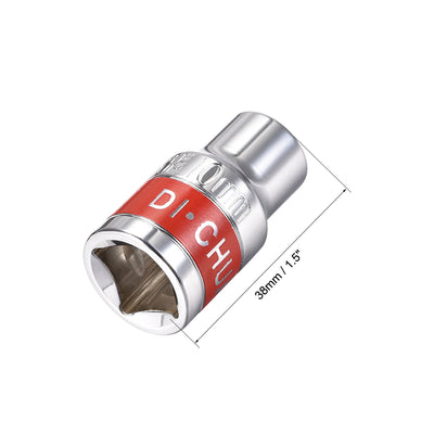 Harfington 1/2-Inch Drive by 10mm Shallow Socket with Red Band, Cr-V, 12-Point, Metric