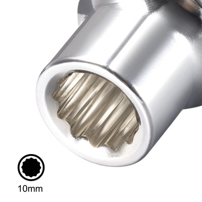 Harfington 1/2-Inch Drive by 10mm Shallow Socket with Red Band, Cr-V, 12-Point, Metric