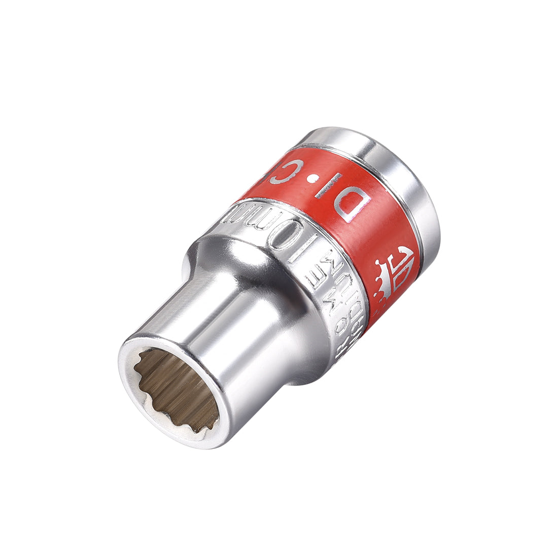 Harfington 1/2-Inch Drive by 10mm Shallow Socket with Red Band, Cr-V, 12-Point, Metric