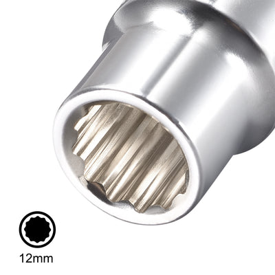 Harfington 1/2-Inch Drive by 12mm Shallow Socket with Red Band, Cr-V, 12-Point, Metric