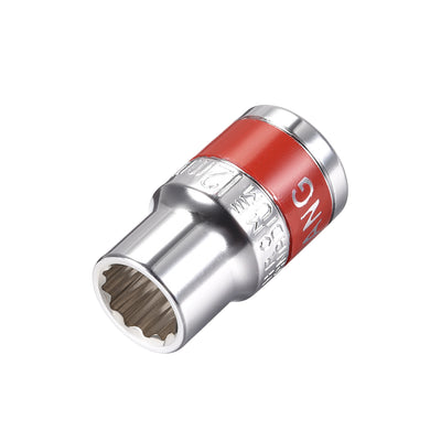 Harfington 1/2-Inch Drive by 12mm Shallow Socket with Red Band, Cr-V, 12-Point, Metric
