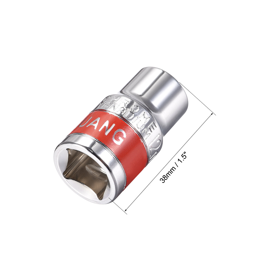Harfington 2 Pcs 1/2-Inch Drive by 12mm Shallow Socket with Red Band, Cr-V, 12-Point, Metric