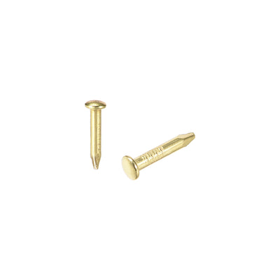 Harfington Small Tiny Nails 1.5X8mm for DIY Decorative Wooden Boxes Gold Tone 100pcs