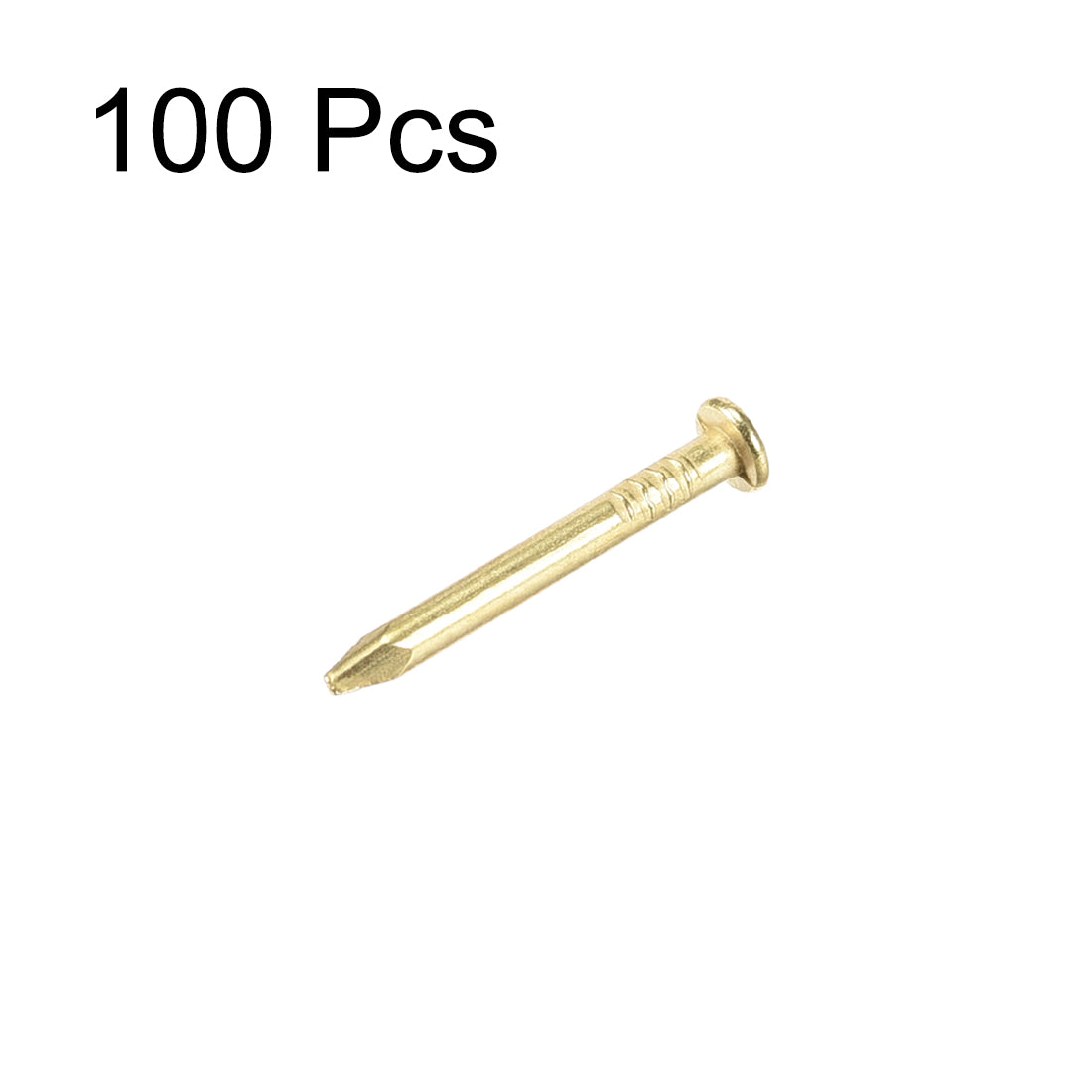 Harfington Small Tiny Nails 1.5X13mm for DIY Decorative Wooden Boxes Gold Tone 100pcs
