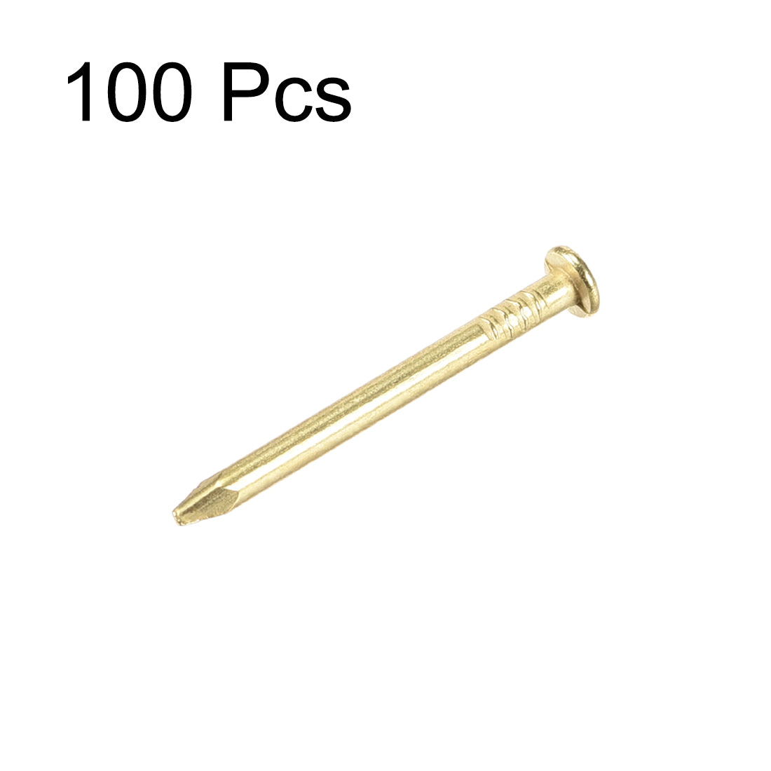 Harfington Small Tiny Nails 1.5X19mm for DIY Decorative Wooden Boxes Gold Tone 100pcs