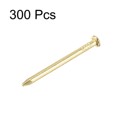 Harfington Small Tiny Nails 1.5X25mm for DIY Decorative Wooden Boxes Gold Tone 300pcs