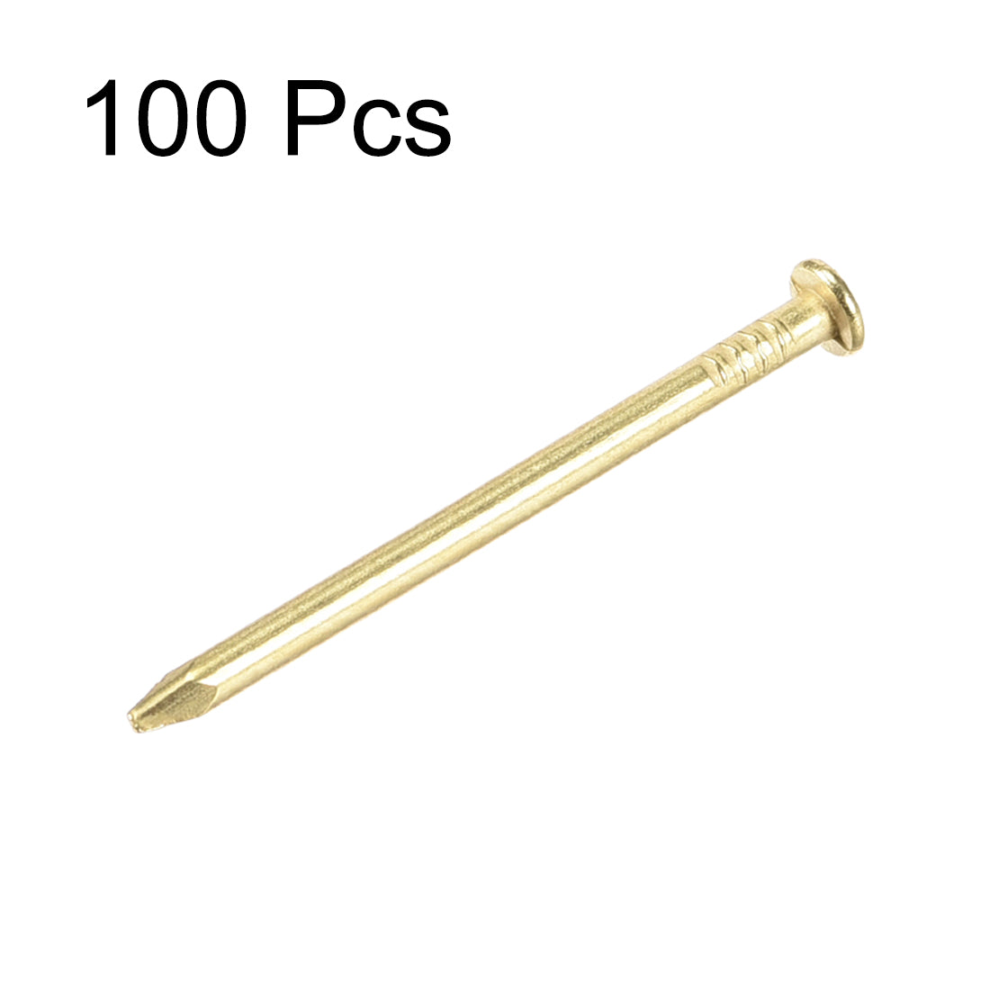 Harfington Small Tiny Nails 1.5X30mm for DIY Decorative Wooden Boxes Gold Tone 100pcs