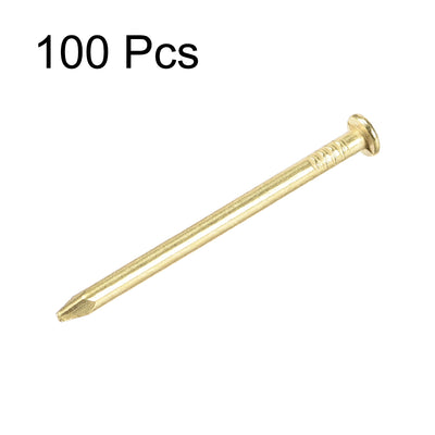 Harfington Small Tiny Nails 1.5X30mm for DIY Decorative Wooden Boxes Gold Tone 100pcs