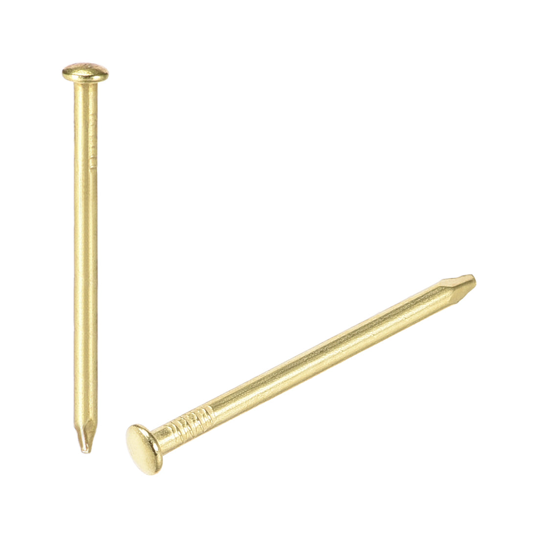 Harfington Small Tiny Nails 1.5X30mm for DIY Decorative Wooden Boxes Gold Tone 100pcs