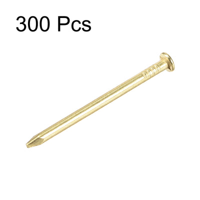 Harfington Small Tiny Nails 1.5X30mm for DIY Decorative Wooden Boxes Gold Tone 300pcs