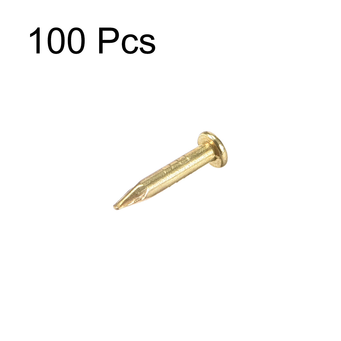 Harfington Small Tiny Nails 1.8X8mm for DIY Decorative Wooden Boxes Gold Tone 100pcs