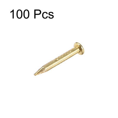 Harfington Small Tiny Nails 1.8X10mm for DIY Decorative Wooden Boxes Gold Tone 100pcs