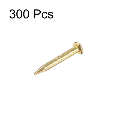 Harfington Small Tiny Nails 1.8X10mm for DIY Decorative Wooden Boxes Gold Tone 300pcs