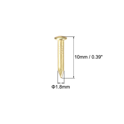 Harfington Small Tiny Nails 1.8X10mm for DIY Decorative Wooden Boxes Gold Tone 300pcs