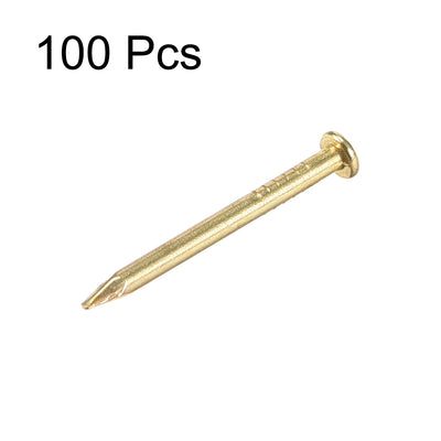 Harfington Small Tiny Nails 1.8X23mm for DIY Decorative Wooden Boxes Gold Tone 100pcs
