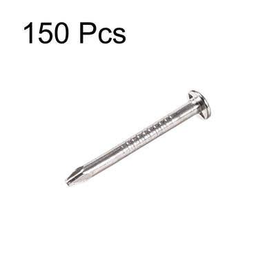 Harfington Small Tiny Nails 1.5X19mm for DIY Decorative Wooden Boxes Silver Tone 150pcs