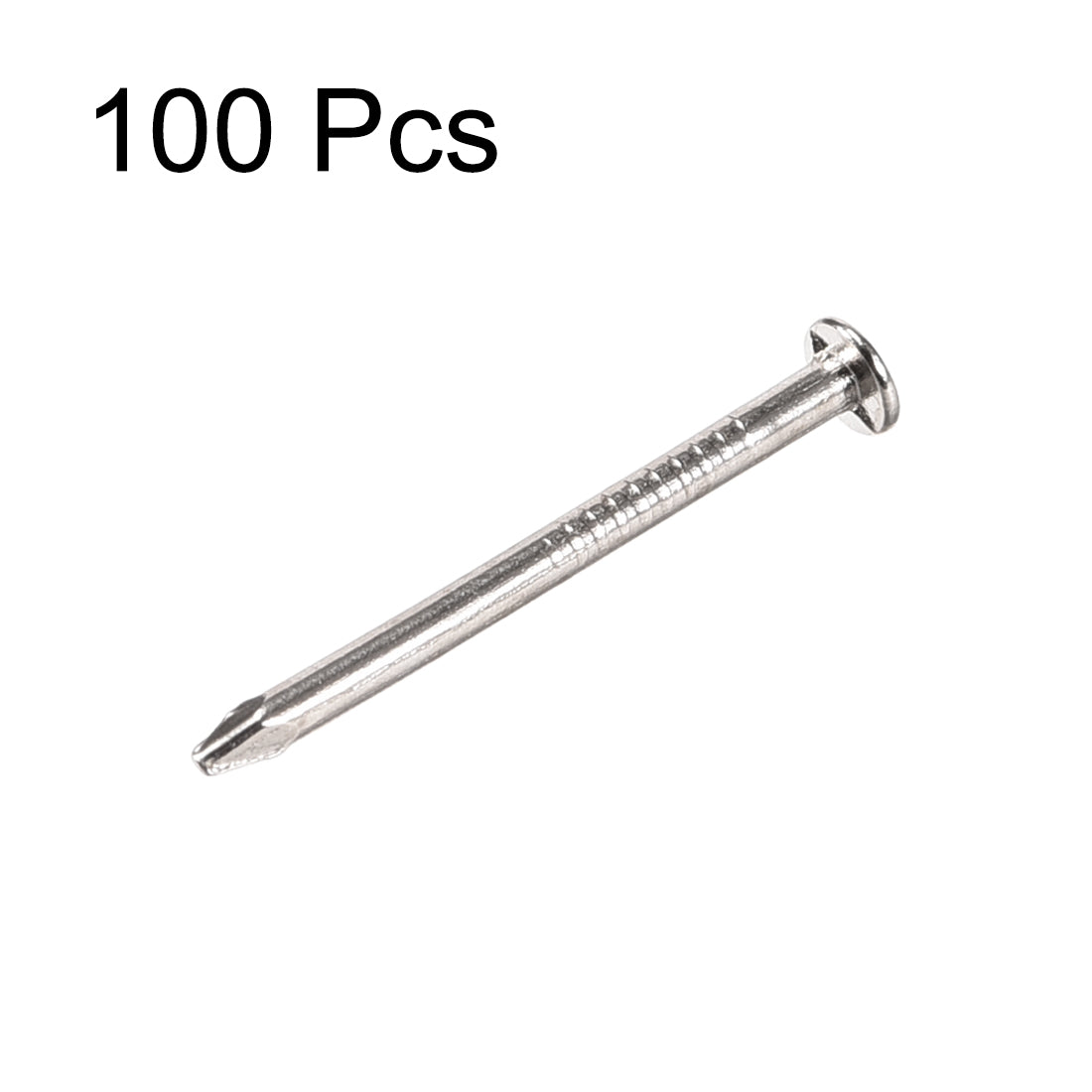 Harfington Small Tiny Nails 1.5X25mm for DIY Decorative Wooden Boxes Silver Tone 100pcs