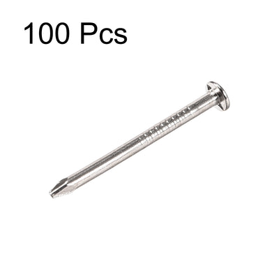 Harfington Small Tiny Nails 1.5X25mm for DIY Decorative Wooden Boxes Silver Tone 100pcs