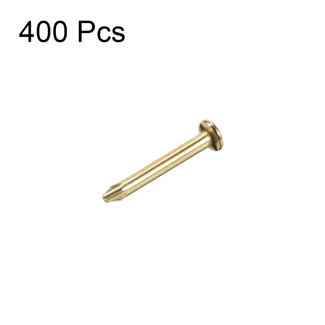 Harfington Small Tiny Nails 1.2X10mm for DIY Decorative Pictures Wooden Boxes Household Accessories Gold Tone 400pcs