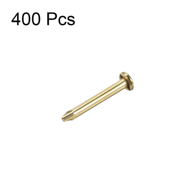 Harfington Small Tiny Nails 1.2X10mm for DIY Decorative Pictures Wooden Boxes Household Accessories Gold Tone 400pcs