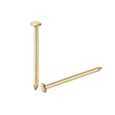 Harfington Small Tiny Nails 1.2X19mm for DIY Decorative Pictures Wooden Boxes Household Accessories Gold Tone 300pcs