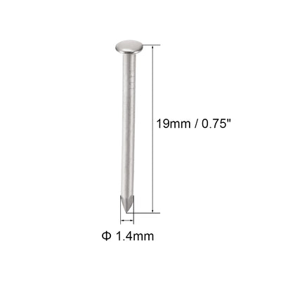 Harfington Small Tiny Nails 1.4X19mm for DIY Decorative Pictures Wooden Boxes Household Accessories 200pcs