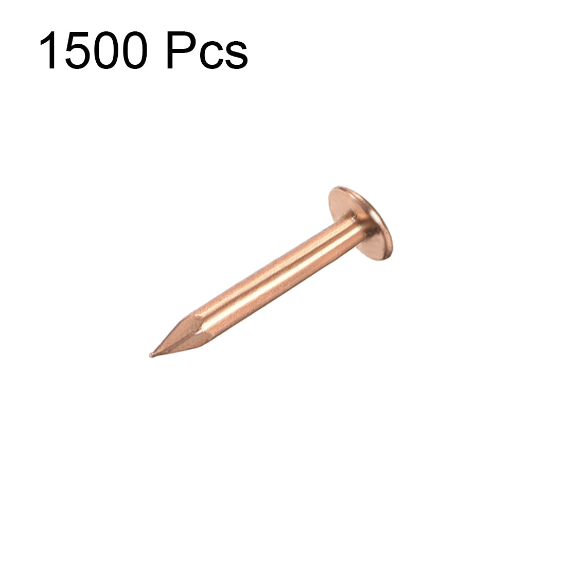 Harfington Small Tiny Nails 1.2X8mm for DIY Decorative Pictures Wooden Boxes Household Accessories Copper Tone 1500pcs
