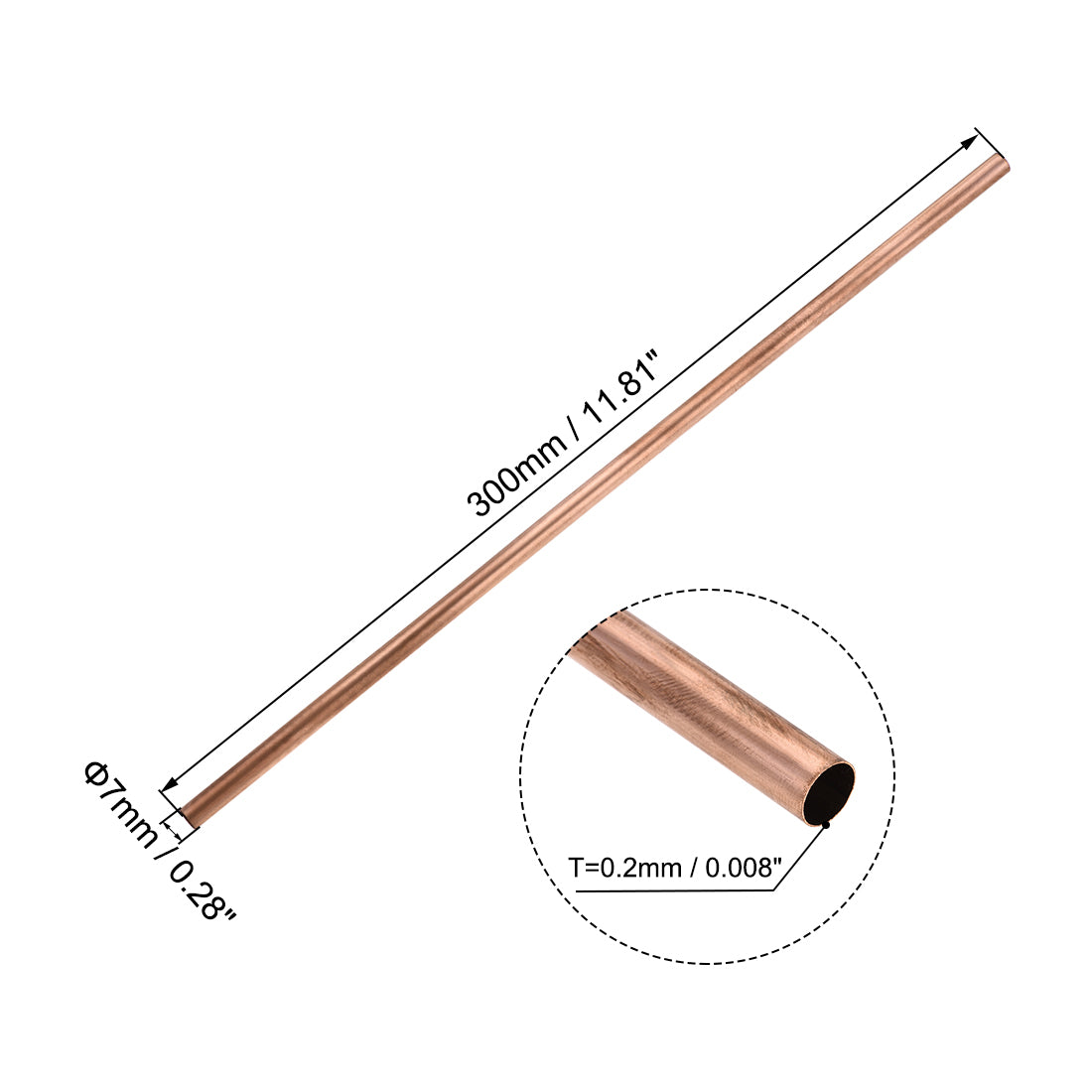 Harfington Copper Round Tube, Seamless Straight Tubing