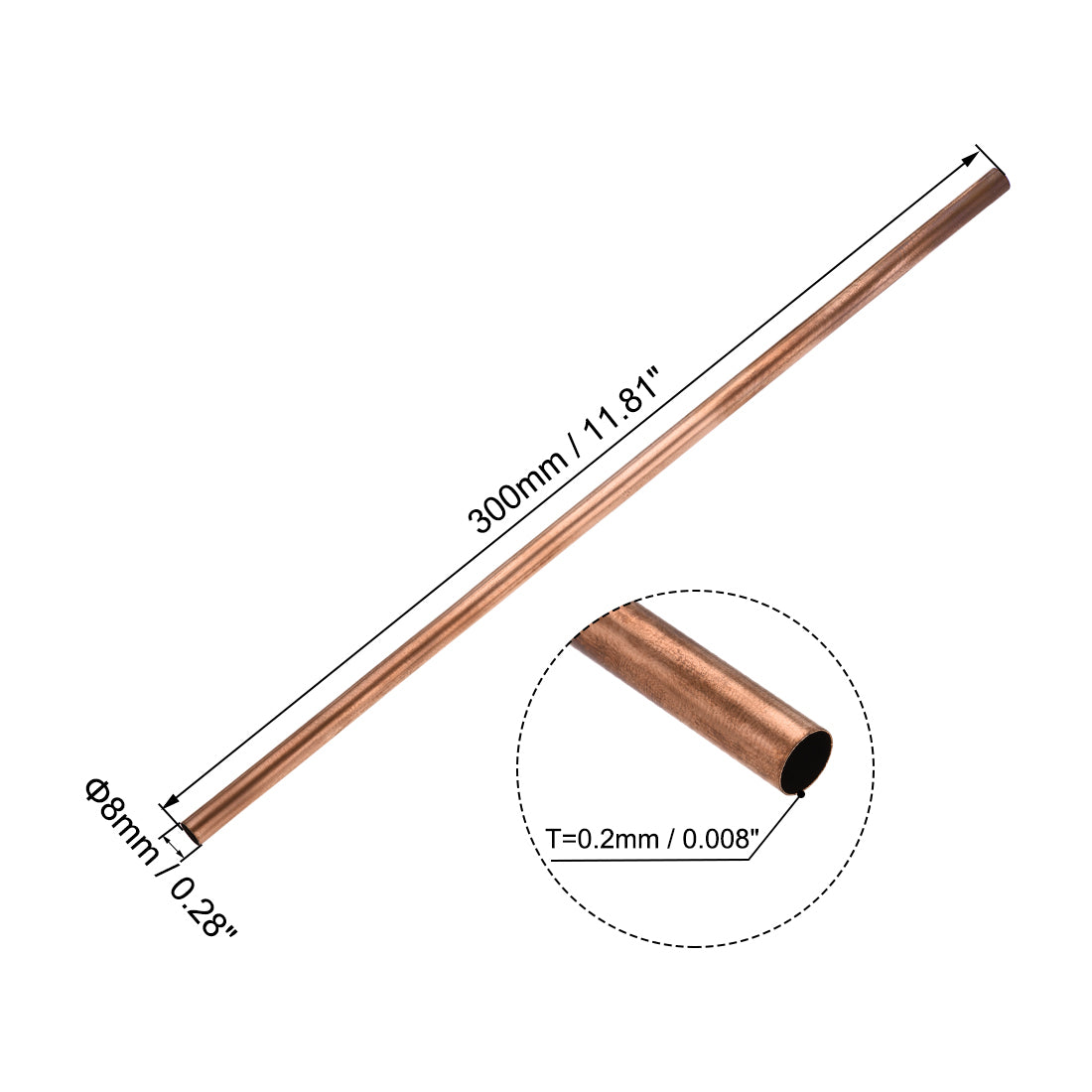 Harfington Copper Round Tube Seamless Pipes Tubing