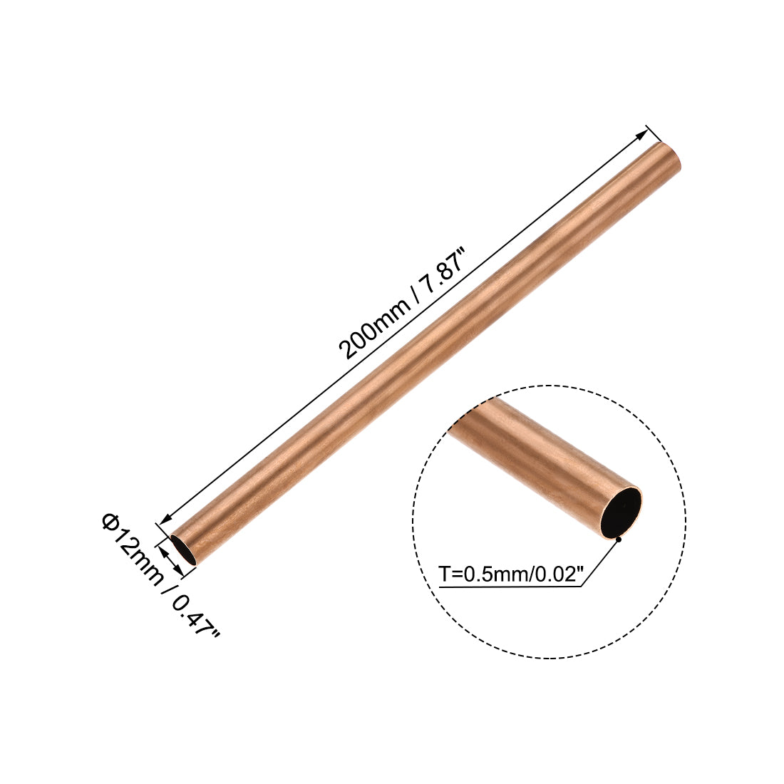 Harfington Copper Round Tube Seamless Pipes Tubing