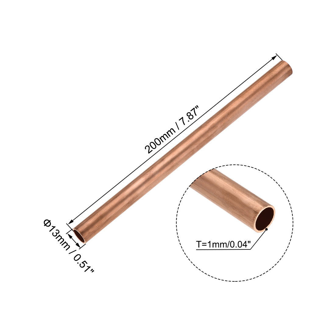 Harfington Copper Round Tube Seamless Pipes Tubing